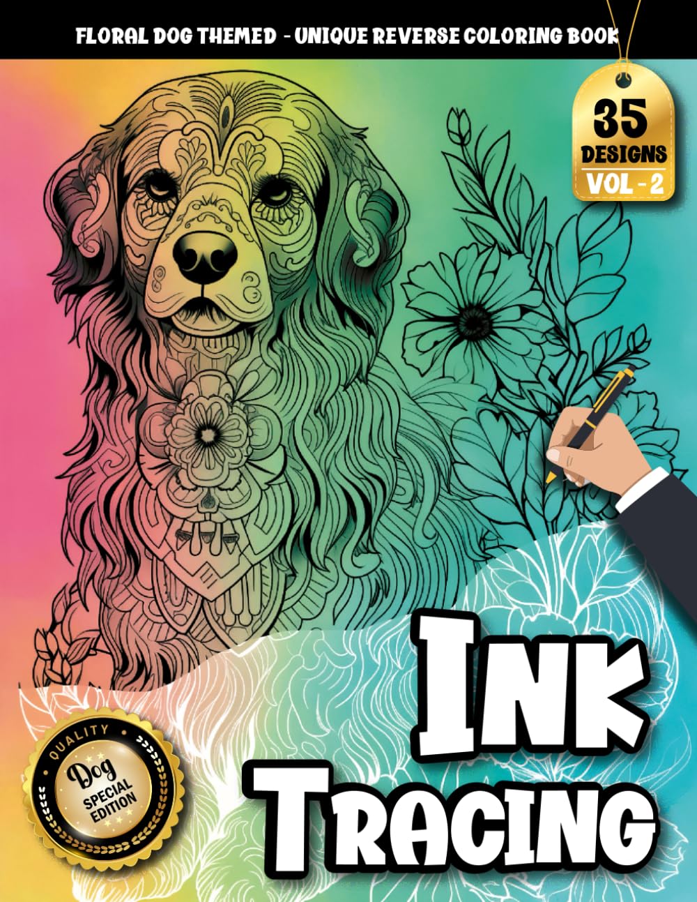 Ink Tracing Book For Adults: “Relaxing Floral Dog Designs for Adults | Stress Relief, Mindful Line Tracing & Creative Coloring Fun” (Floral Dog Tracing Series)