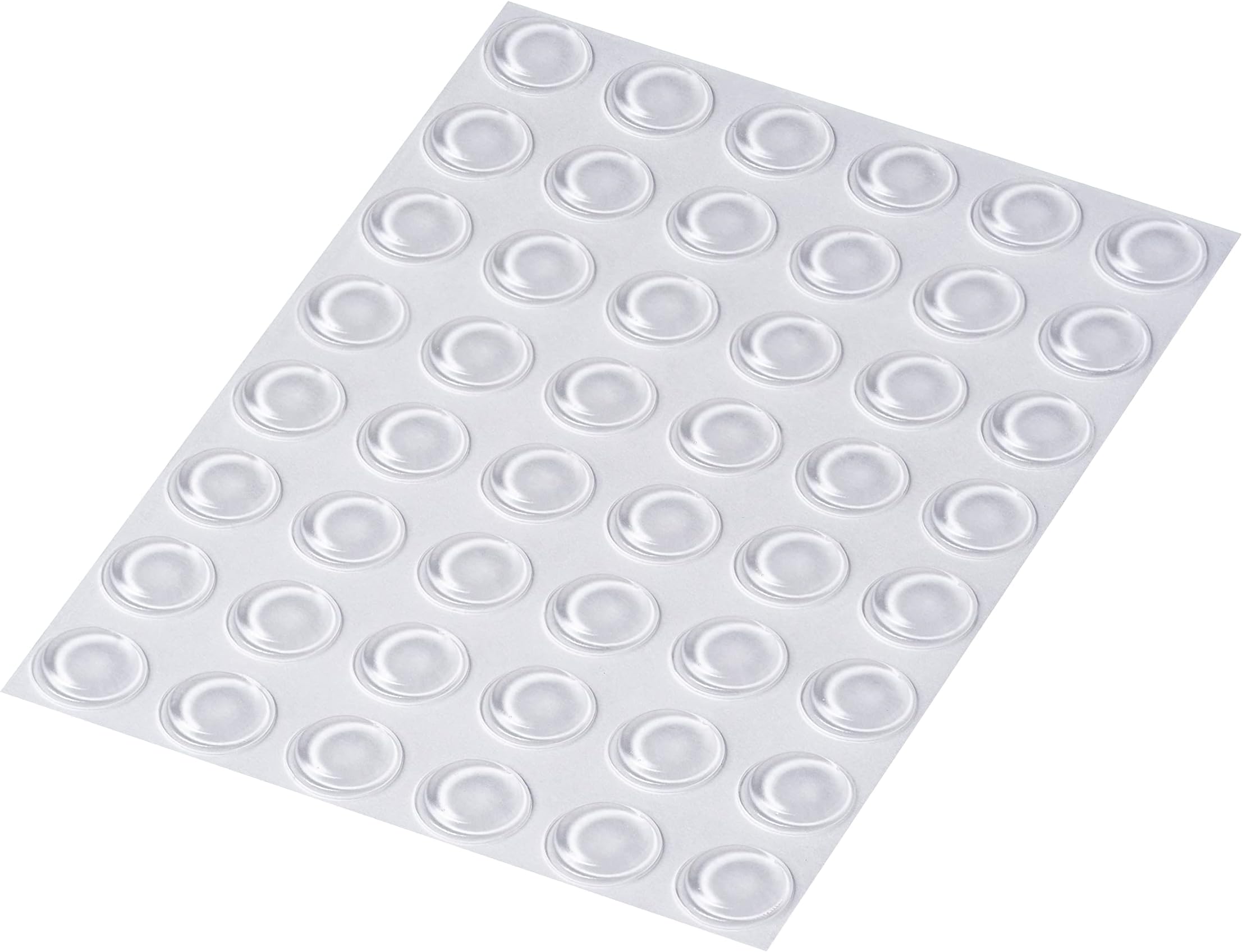 Self Adhesive Clear Bumper Pads, Flat Topped Rubber Feet for Glass Table Tops, Coasters, Metal & Crafts – 10.1 mm x 1.8 mm (48)