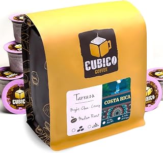 Costa Rican Coffee, Single Serve Coffee Pods, Premium Costa Rica Tarrazu Single Origin Fresh Roasted Coffee | K-Cup Compatible Brewers | Cubico Coffee | 10 Count