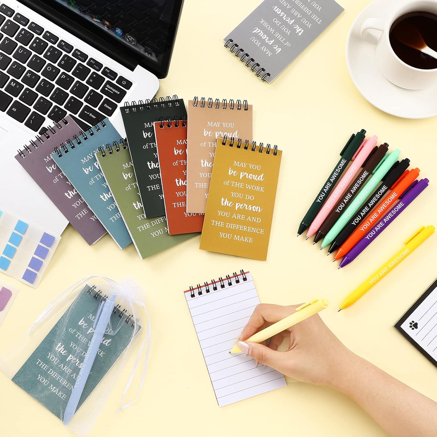 Maitys 30 Pack Coworker Appreciation Gifts Set Motivational Notebooks with Ballpoint Pen Inspirational Thank You Gifts Bulk for Team Coworker Employees Teacher Christmas Appreciation Favors