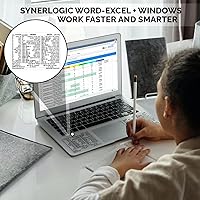 Vista 3 de SYNERLOGIC Guía de referencia rápida para Windows + Word/Excel (para Windows), adhesivos de acceso directo de teclado, vinilo sin residuos