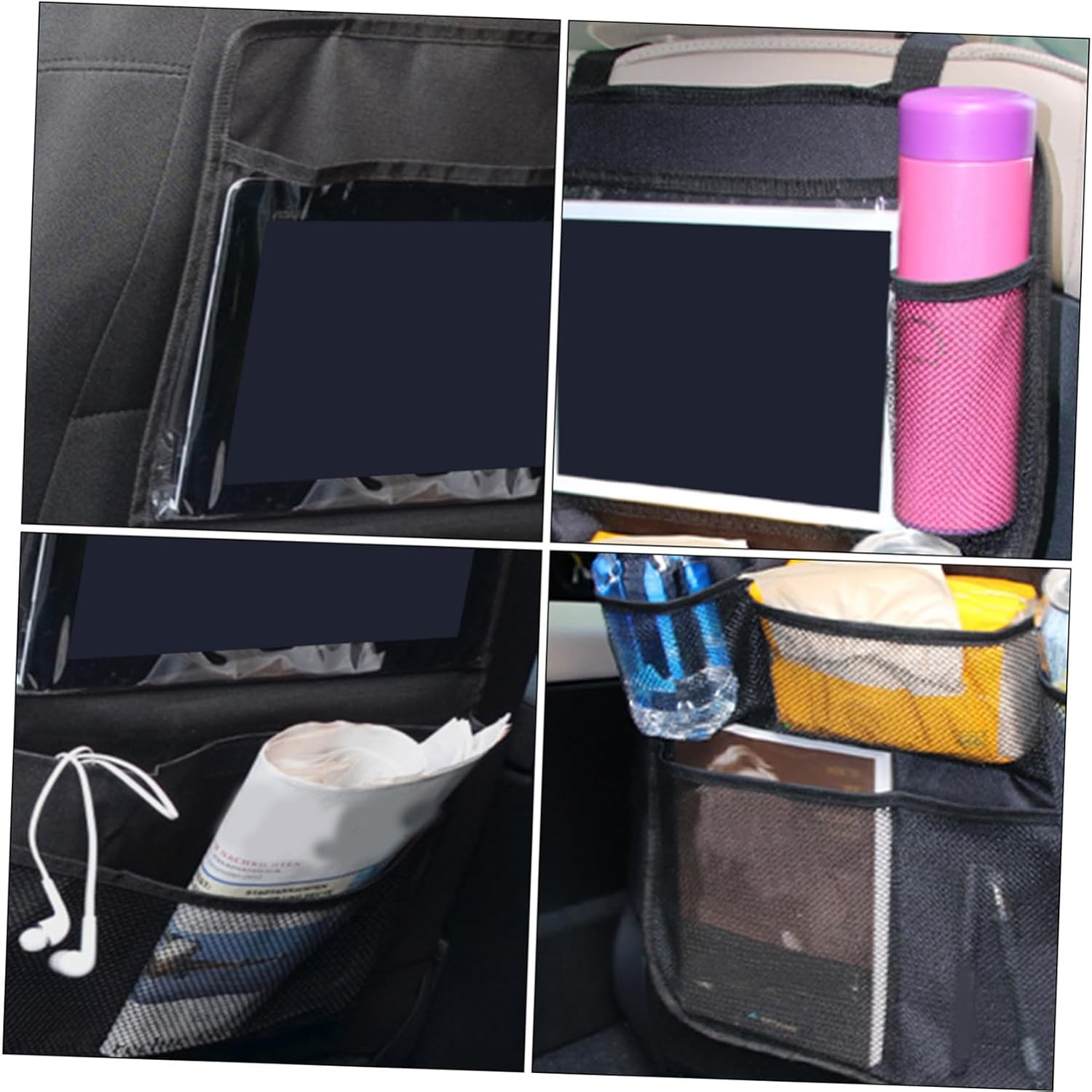 Car Seat Back Organizer with Dual Mesh Pockets Multi Hanging Net Storage Bag for Boy Girl Quick Access to Smart Phones Wallets and Sunglasses Easy to Install Car Accessory