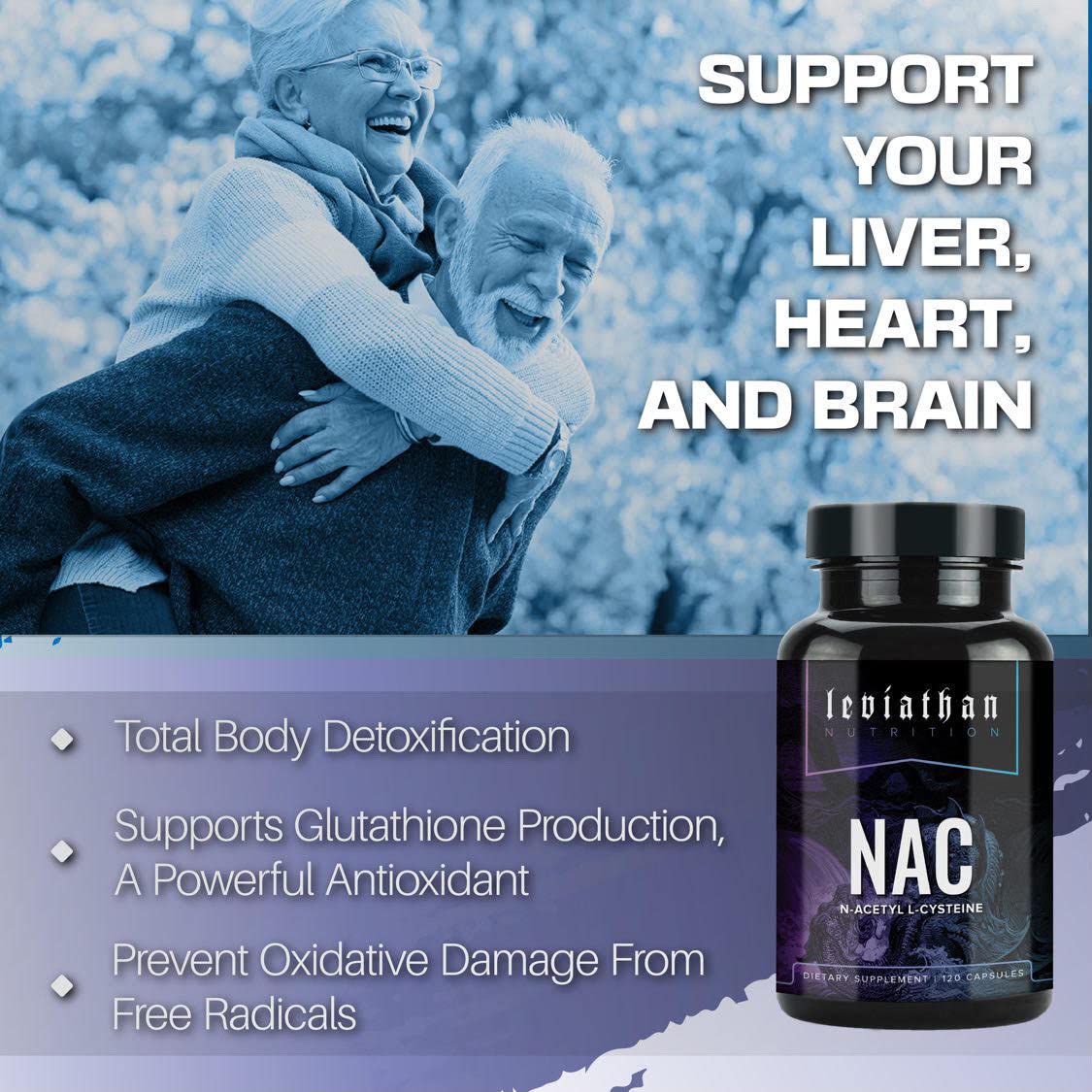 Amazon.com: Leviathan Nutrition NAC Supplement N-Acetyl Cysteine for Lung,  Liver, Immune Support - Potent Antioxidant Support to Boost Glutathione  Levels 600mg, 120 Capsules : Health & Household