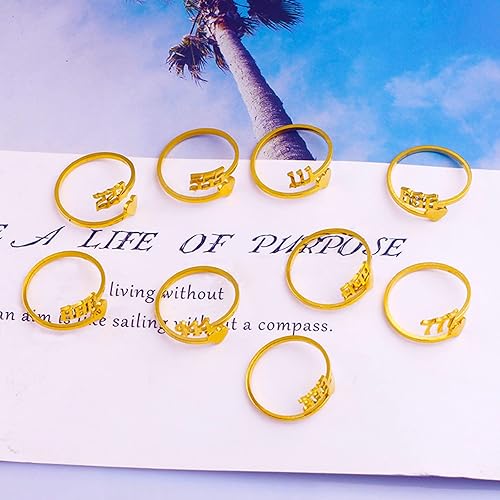 Miniatura 9 de SMUK Collar con número de ángel, delicado chapado en oro de 18 quilates, número 111, 222, 333, 444, 555, 666, 777, 888, 999, collar con dijes,