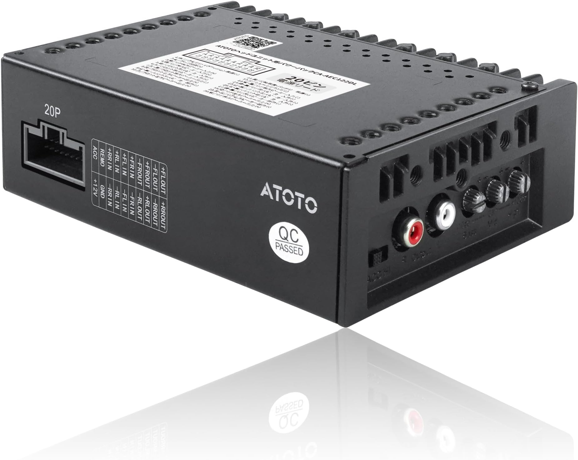 ATOTOZONE CA-AEC122DL Compact Car Amplifier with 6.5 Feet/2 Meter Power Cable, Class D, TI TPA3221, 4 Channel, RMS 4x60W, Customizable EQ, Compatible with Specific ATOTOZONE Car Stereos