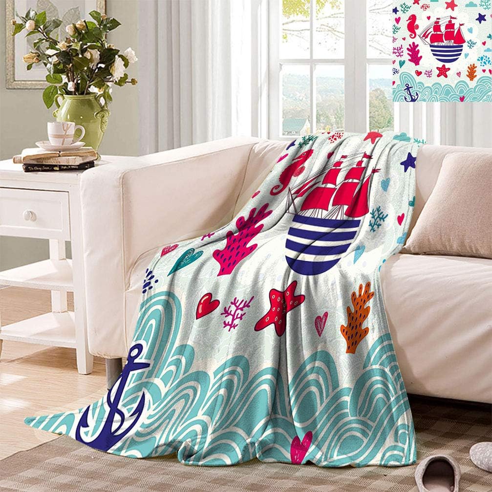 Gamanzi Ocean Maritime Decor Luxury Flannel Blanket, a
