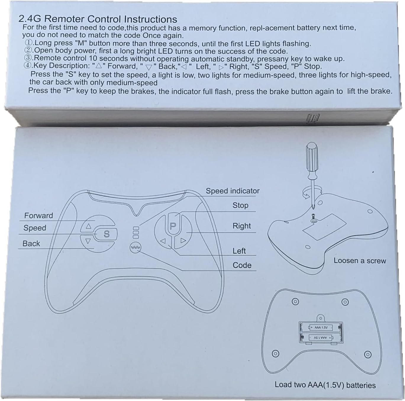 2.4G Bluetooth Remote Control Transmitter Children's Electric Riding Toy Car Replacement Parts White Remote Control JR1839