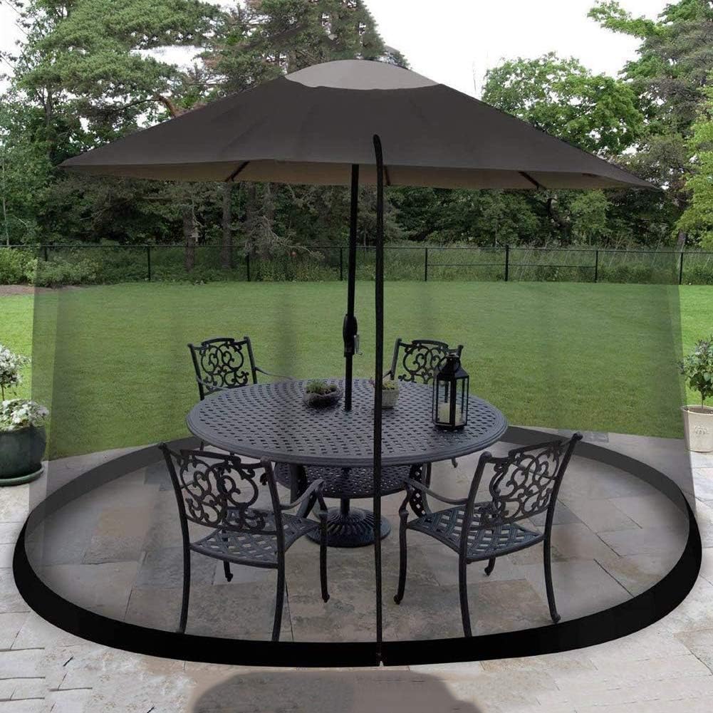 JCNAGXY Outdoor Mosquito Net, Outdoor Portable Garden Umbrella Table Screen Pavilion Tent Mosquito Side Net,Umbrella Cover Netting Polyester Mesh Netting Suitable for Patio