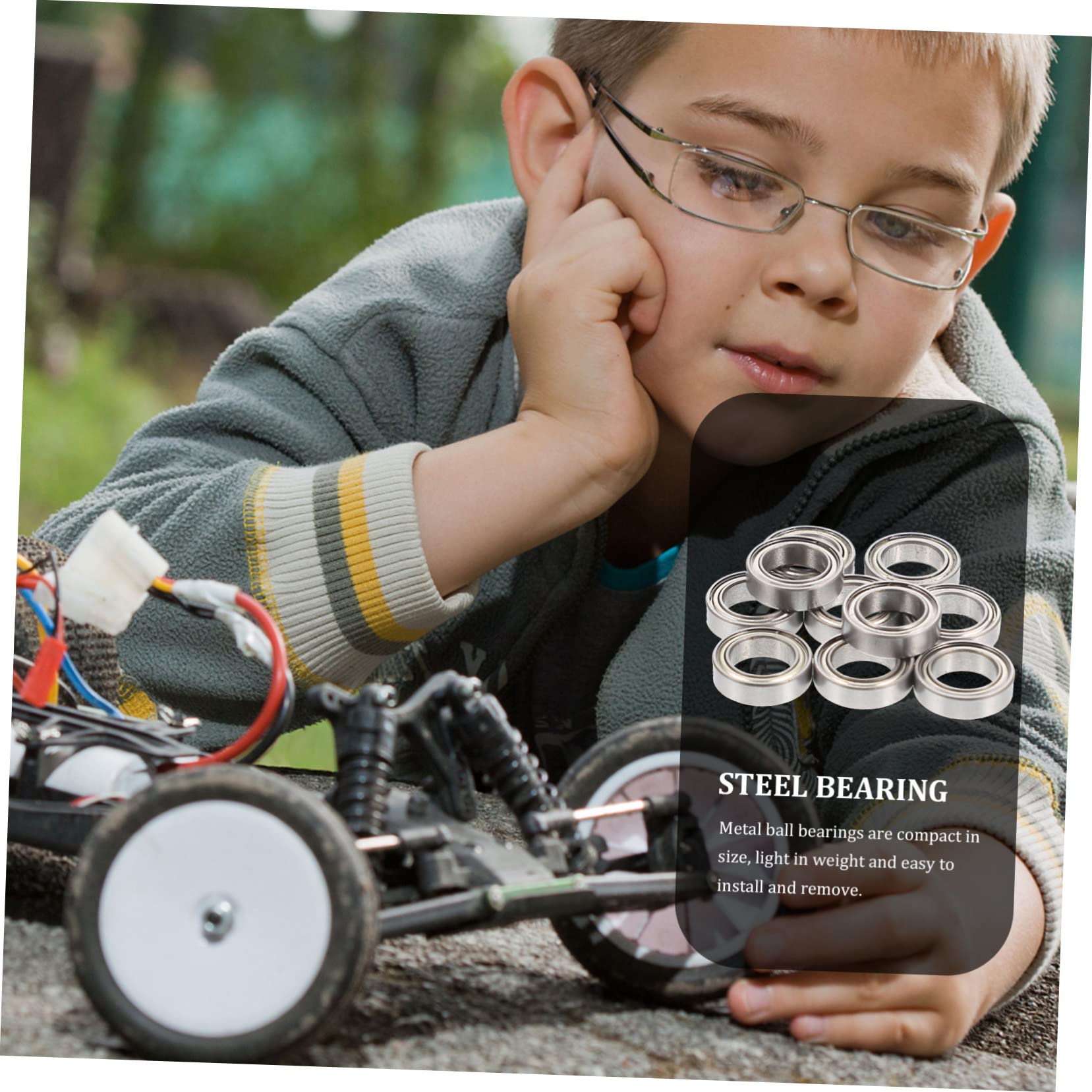 Gatuida 2sets Remote Control Car Accessories Car Toy Ball Bearings Steel Deep Groove Bearings 10pcs*2