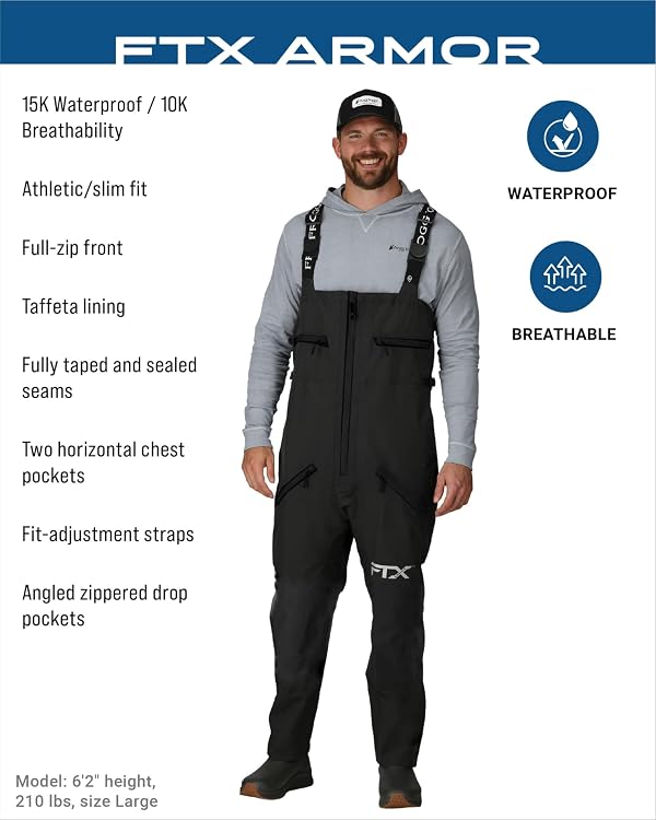 FROGG TOGGS Men's FTX Armor Premium Waterproof Rain, Fishing Bibs, Black, XX-Large by FROGG TOGGS - Image 2