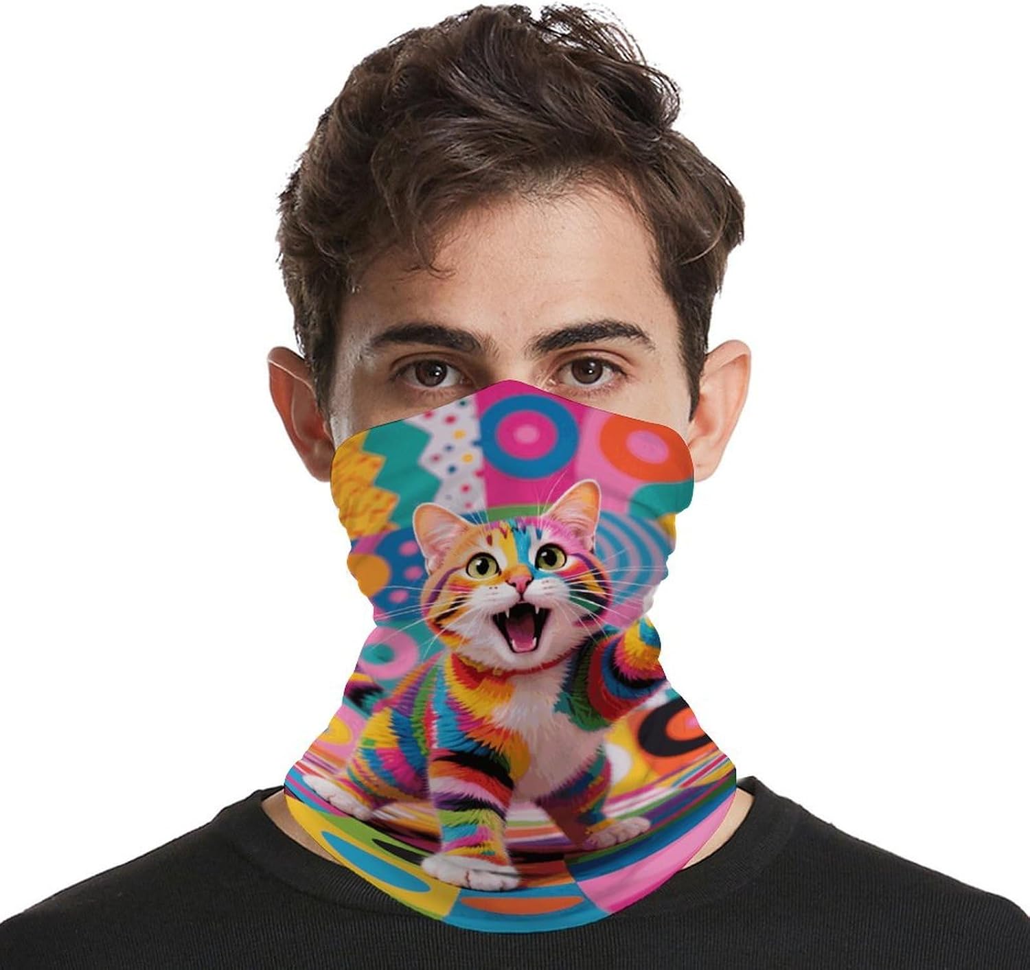 Style Cat Cooling Headscarf Cooling Breathable Face Mask UV Protection Scarf Hiking Bandana