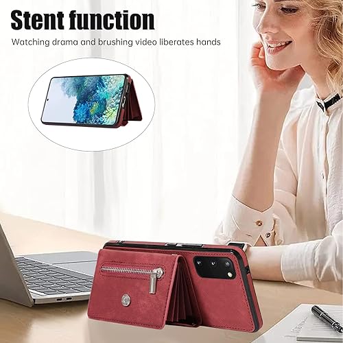 Miniatura 9 de Asuwish Phone Case for Samsung Galaxy S20 5G 6.2 inch Wallet Cover with Wrist Crossbody Strap Lanyard Credit Card Holder Stand Leather Cell