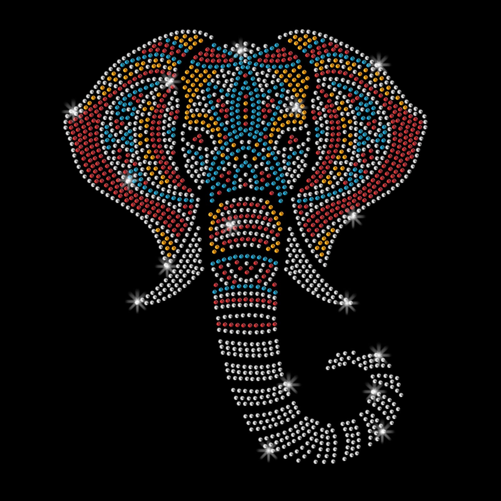 NBEADS Elephants Rhinestone Iron on Hotfix, Wildlife Animal Heat Transfer Decal Bling Rhinestone Decals Heat Transfer Patch Clothing Repair Applique for T-Shirt Clothing Pants Bags, 21x29.7cm — image 1