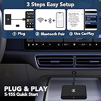 Vista 3 de Adaptador inalámbrico Carplay Apple Carplay Adaptador inalámbrico Convertir con cable a inalámbrico CarPlay Dongle para control inalámbrico Plug &