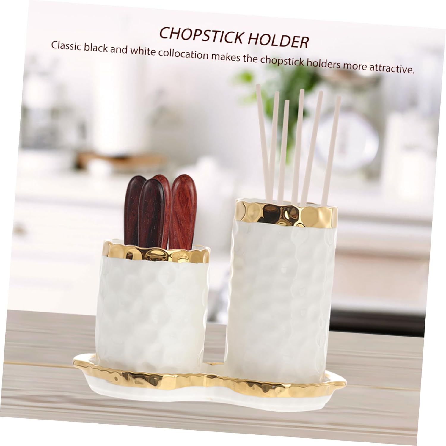 ABOOFAN 1Set Creative Ceramic Chopstick Holders Multipurpose Utensil Organizer with Drainage Design for Kitchen Countertop for Storing Spoons Forks and Knives Elegant Finish