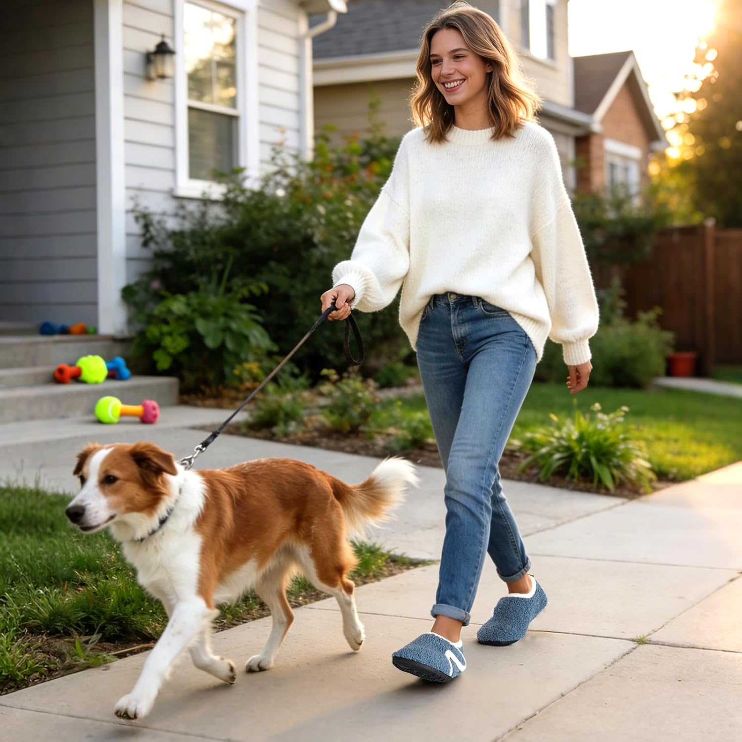 Ibeauti Women Mens House Slippers Lightweight Comfy Barefoot Slipper Socks Rubber Sole House Shoes for Indoor/Outdoor Bedroom Travel - Image 3