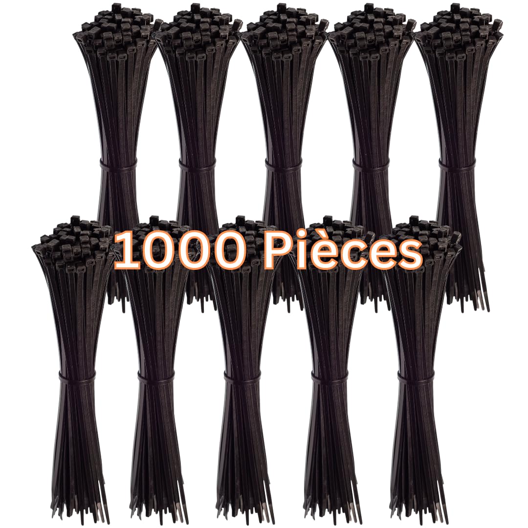 Gocableties - Colliers de Serrage 300 mm x 3,6 mm Noir Lot de 1 000 pièces