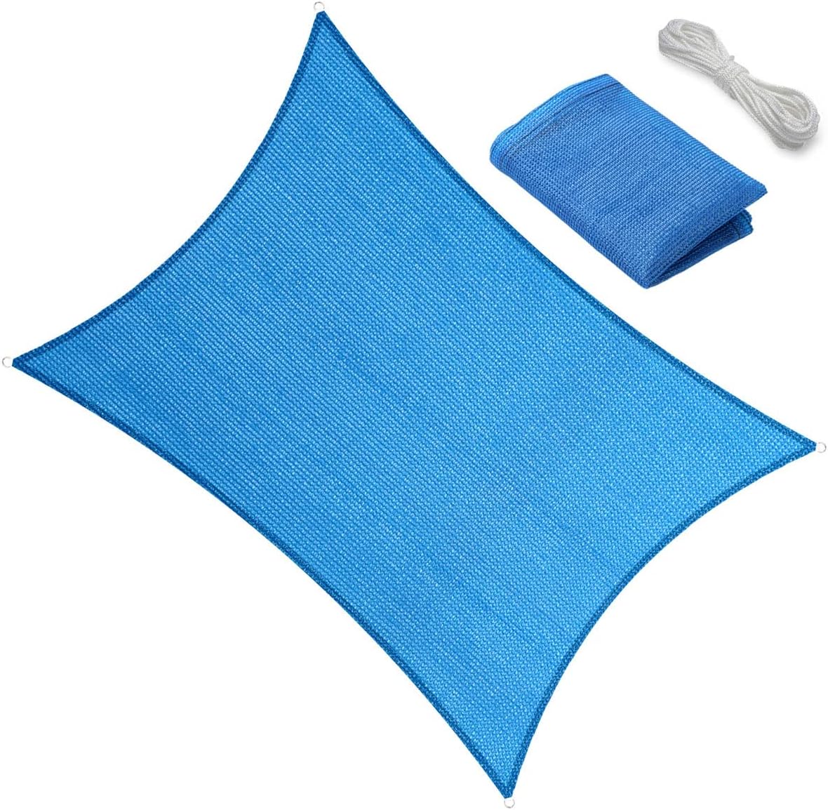 15' x 22' Sun Shade Sail Canopy Awning Permeable Fabric Pergola Cover, for Outdoor Patio Lawn Garden Backyard Carport, Blue