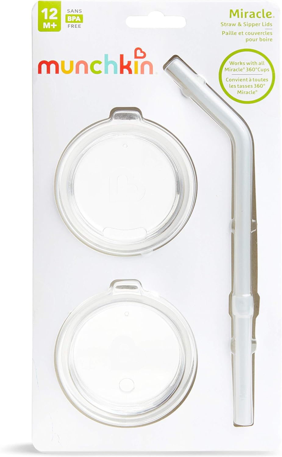 Munchkin® Sippy and Straw Lids for Miracle® 360 Cups, 3 Piece Set