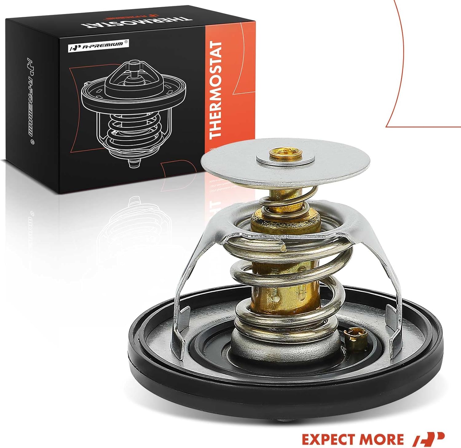 A-Premium Engine Coolant Thermostat with O-ring Compatible with Chrysler 300, Aspen & Dodge Ram 1500, Ram 2500, Charger, Durango, Challenger, Magnum & Jeep Commander, Wrangler, Grand Cherokee