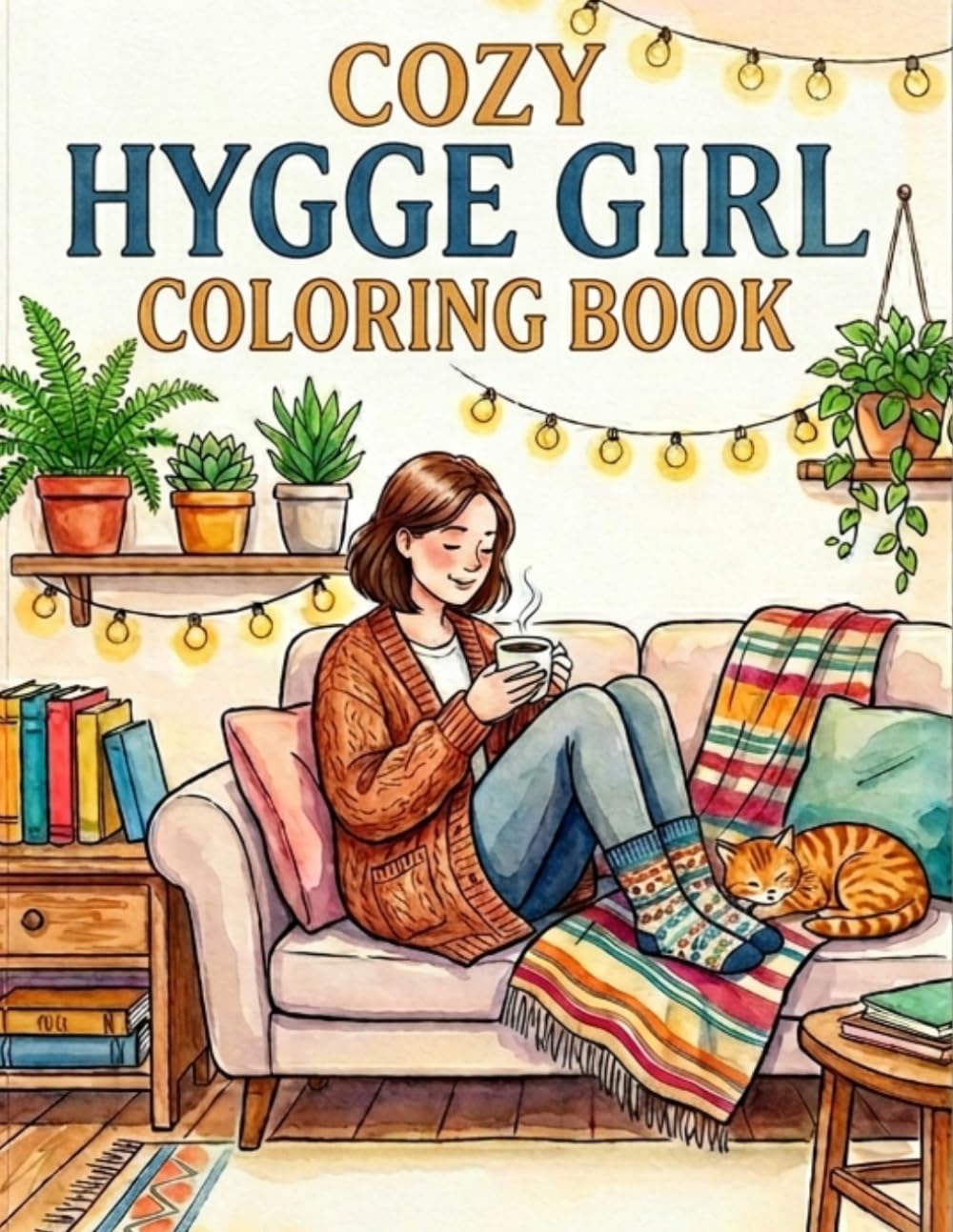 Cozy Hygge Girl Coloring Book: Relaxing and Stress Relief Designs for Women Featuring Cozy Daily Life Scenes and Peaceful Moments