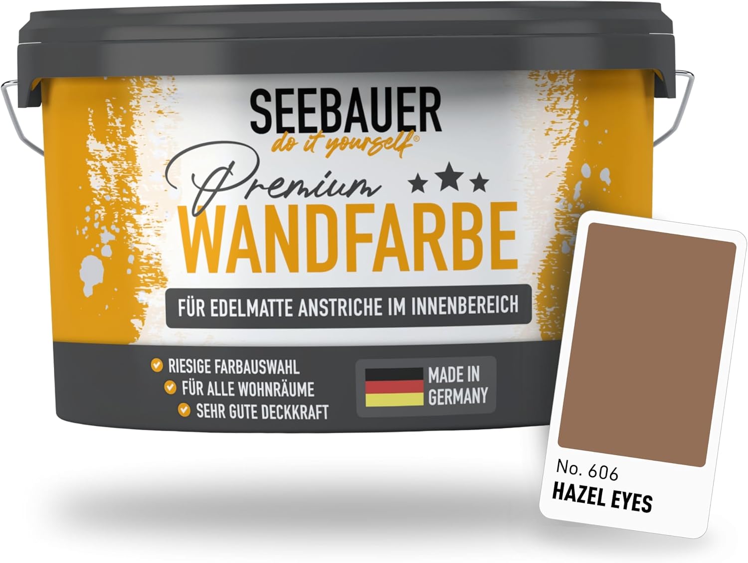 Wandfarbe Braun 25L f r Innen No. 606 Hazel Eyes Edelmatte dunkelbraune Innenfarbe - Braunt ne sehr hohe Deckkraft - Matt Abwaschbar und Tropffrei