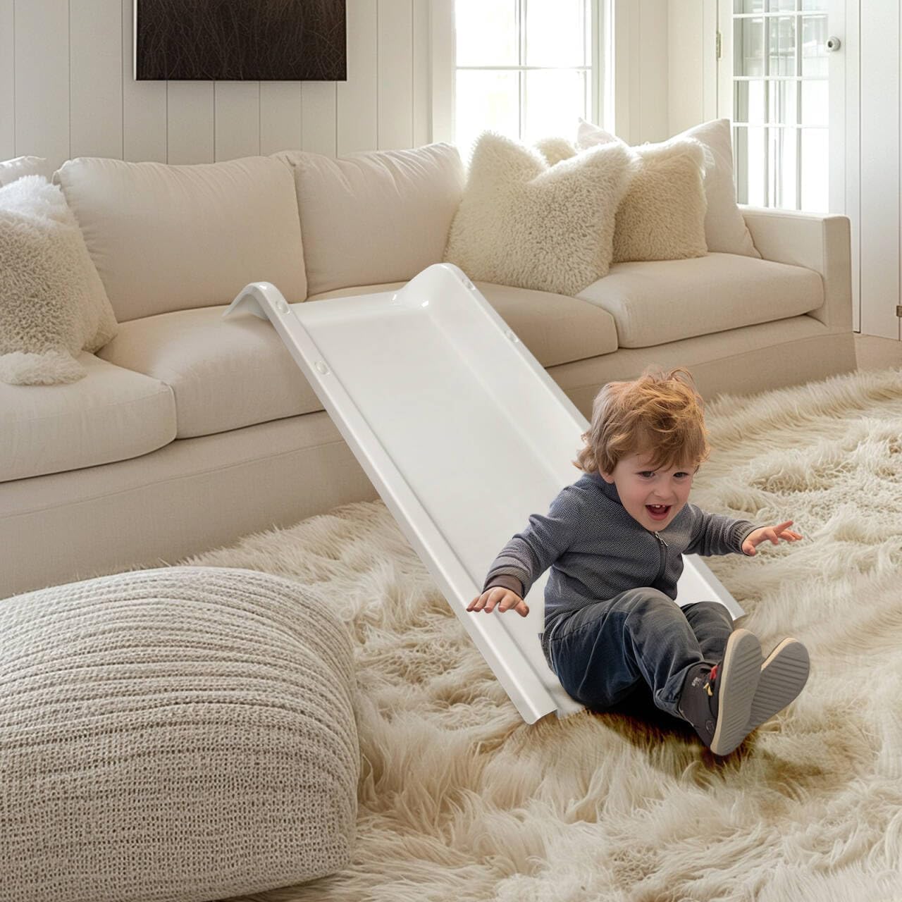 Upgraded 4 Pack Staircase Slide,Compatible with 90% Staircase, Stair Mounted Kids Indoor Home Staircase Slide