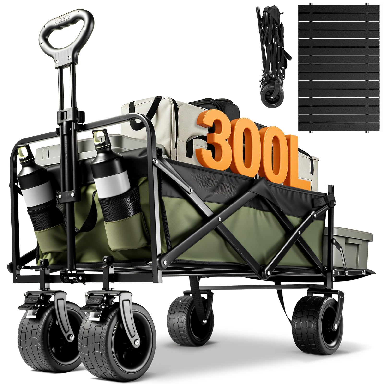 キャリーワゴン 300L大容量 長物対応 後部展開可 耐荷重250kg キャンプ Amazon.co.jp: Aasnsn キャリーワゴン 【300L大容量 長物対応