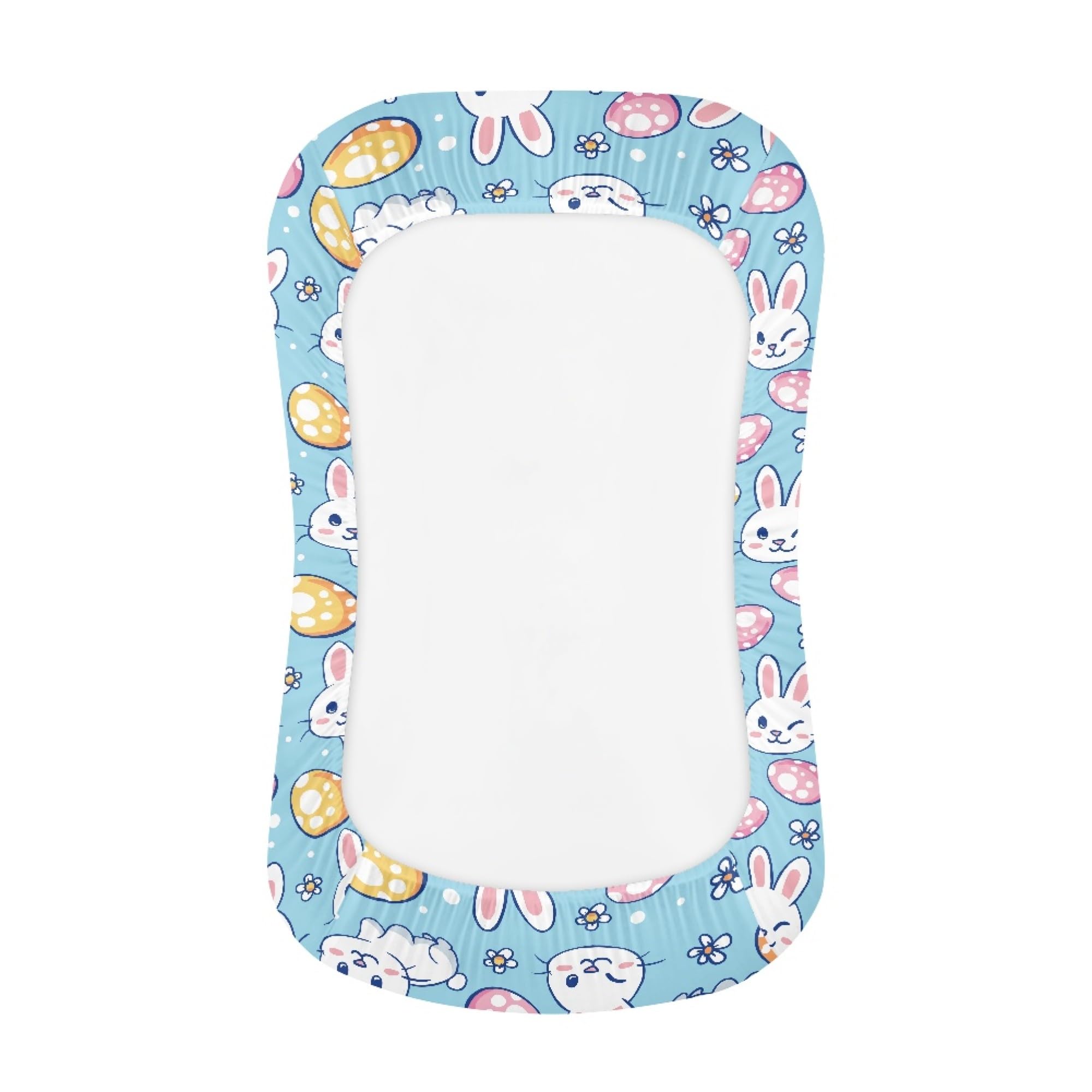 Zanxiantu Easter Egg Rabbit Baby Lounger Cover Snuggle Me Organic Covers Only Breathable Lounger Slipcover for Infant Snuggle Me Covers