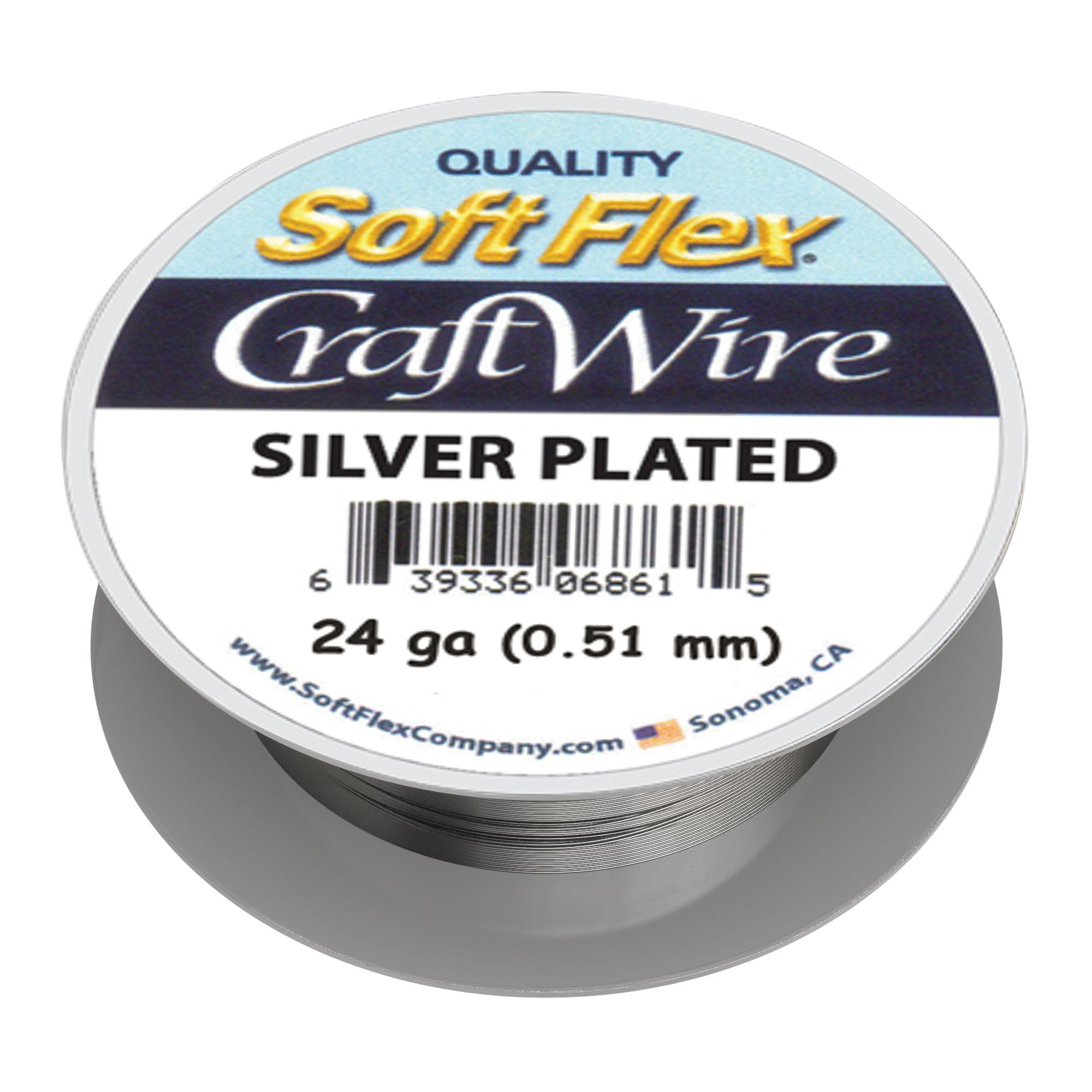 Soft Flex Silver 18 Gauge Craft Wire, Plated Pewter. (Sold As - 1 Spool Per Pack)