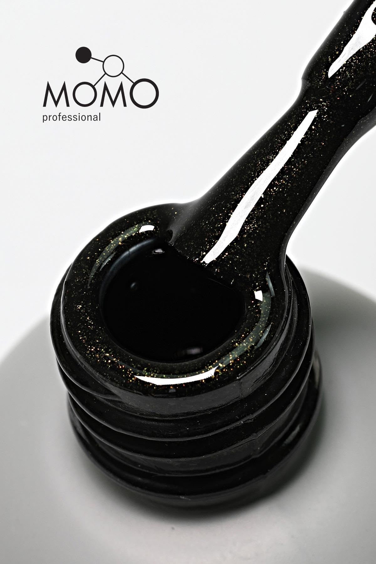 MOMO professional Kalıcı Oje S019 Altın Işıltılı Siyah 4 ml