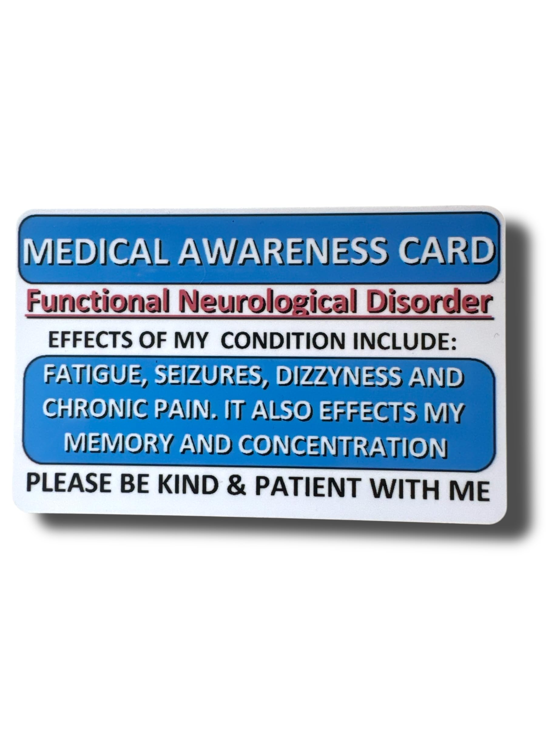 Medical Awareness Information Card (Functional Neurological Disorder) — image 1