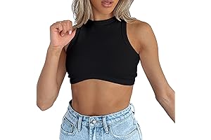 Sexy Ribbed Knitted Crop Top for Women