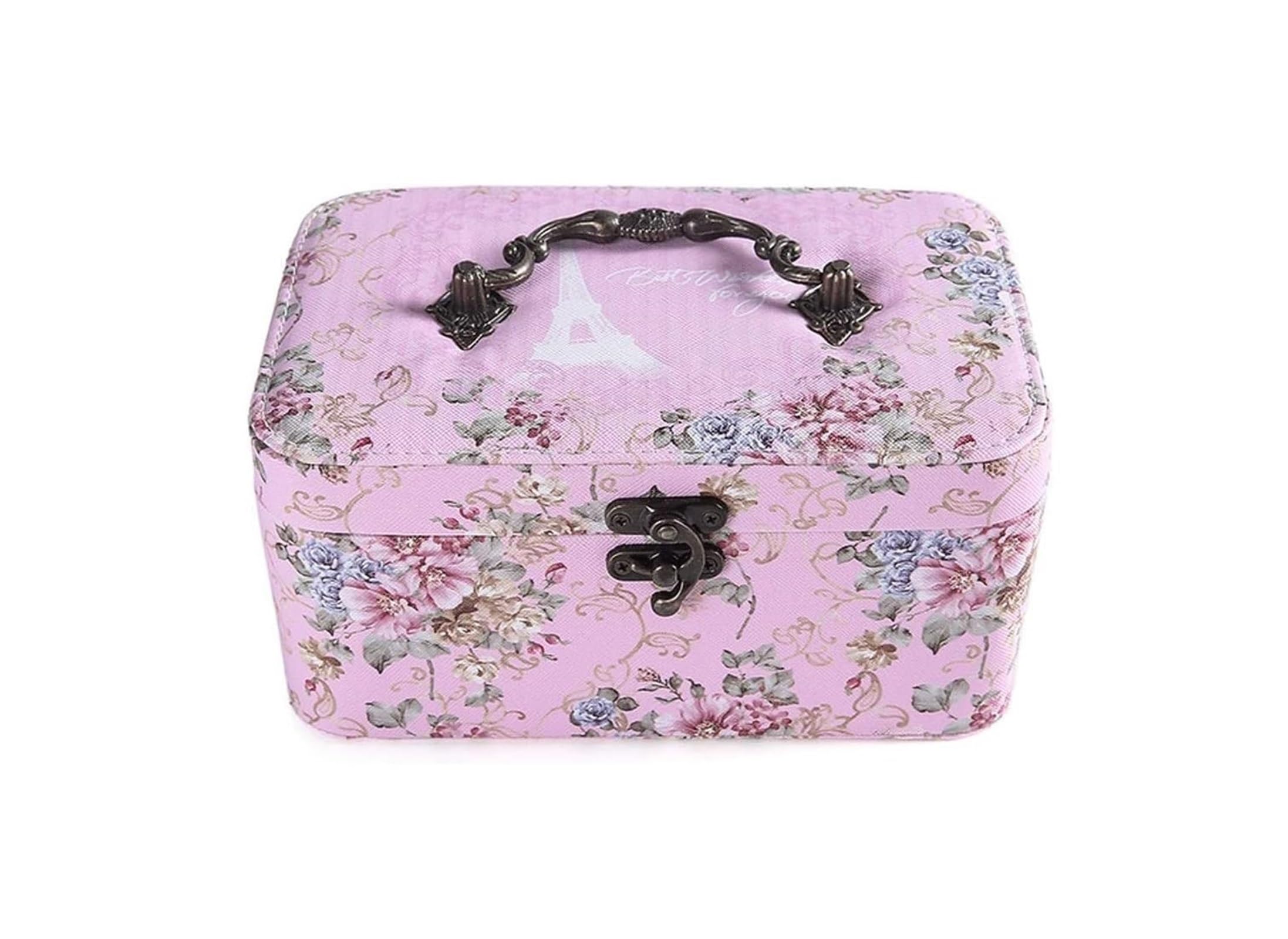 Szkatułka Na Biżuterię Eleganckie, podróżne etui do przechowywania w stylu retro 2-warstwowe damskie etui na biżuterię do noszenia naszyjnika Organizer biżuterii Uchwyt na biżuterię Pudełka I Organize