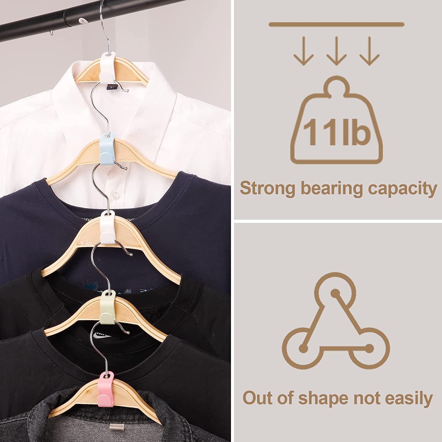 50pcs Connecting Hook for Hangers Hook for Hangers Hooks for Plastic Hangers Mini Plastic Hanger Organizer - Image 4