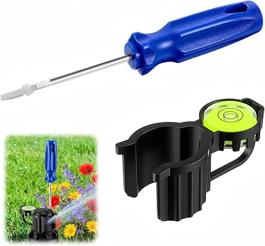 2 Pack Sprinkler Spray Head Rotor Adjustment Tool Compatible with Rain Bird, Rotor Hold Up Tool with Bubble Level for Lawn Irrigation Sprinkler System Repair