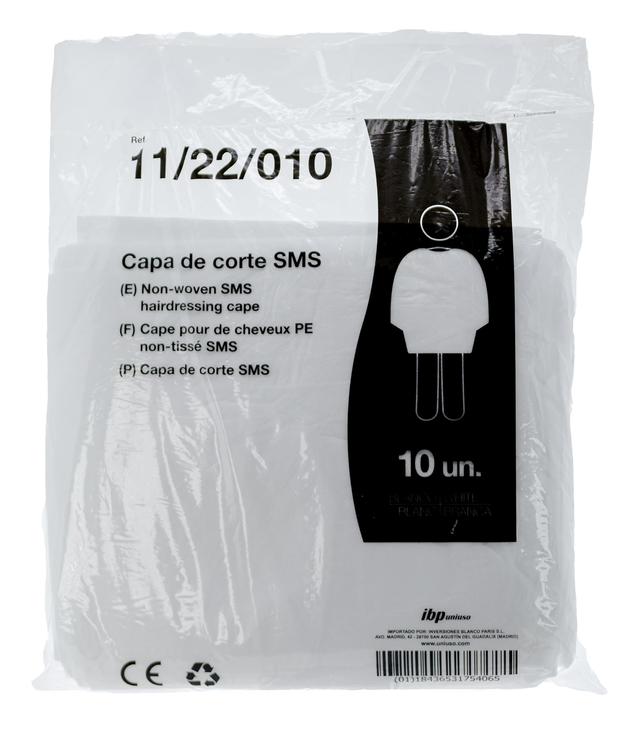 MUNTRADE Capas de Peluquería Desechables SMS 110 x 130 cm | Resistente, Higiénico y Profesional | Capas para Cortes de Pelo y Tintes | Ideal para Peluquerías, Barberías y Centros Estéticos