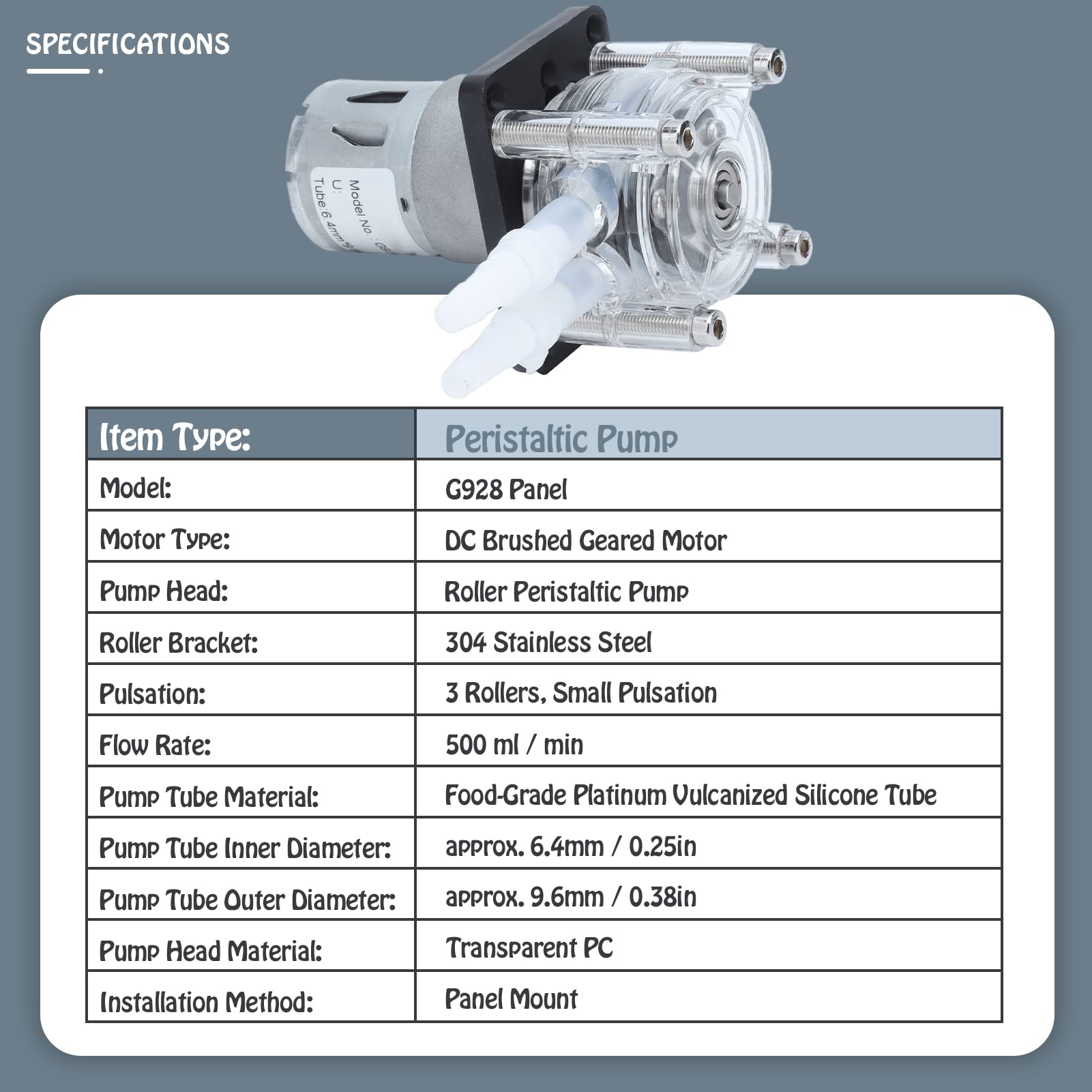 Parts Washer Pump For Solvent G928 Peristaltic Pump - 500ml/min 24V  Stainless Steel Dosing Pump For Aquariums & Labs Stenner Pump Parts