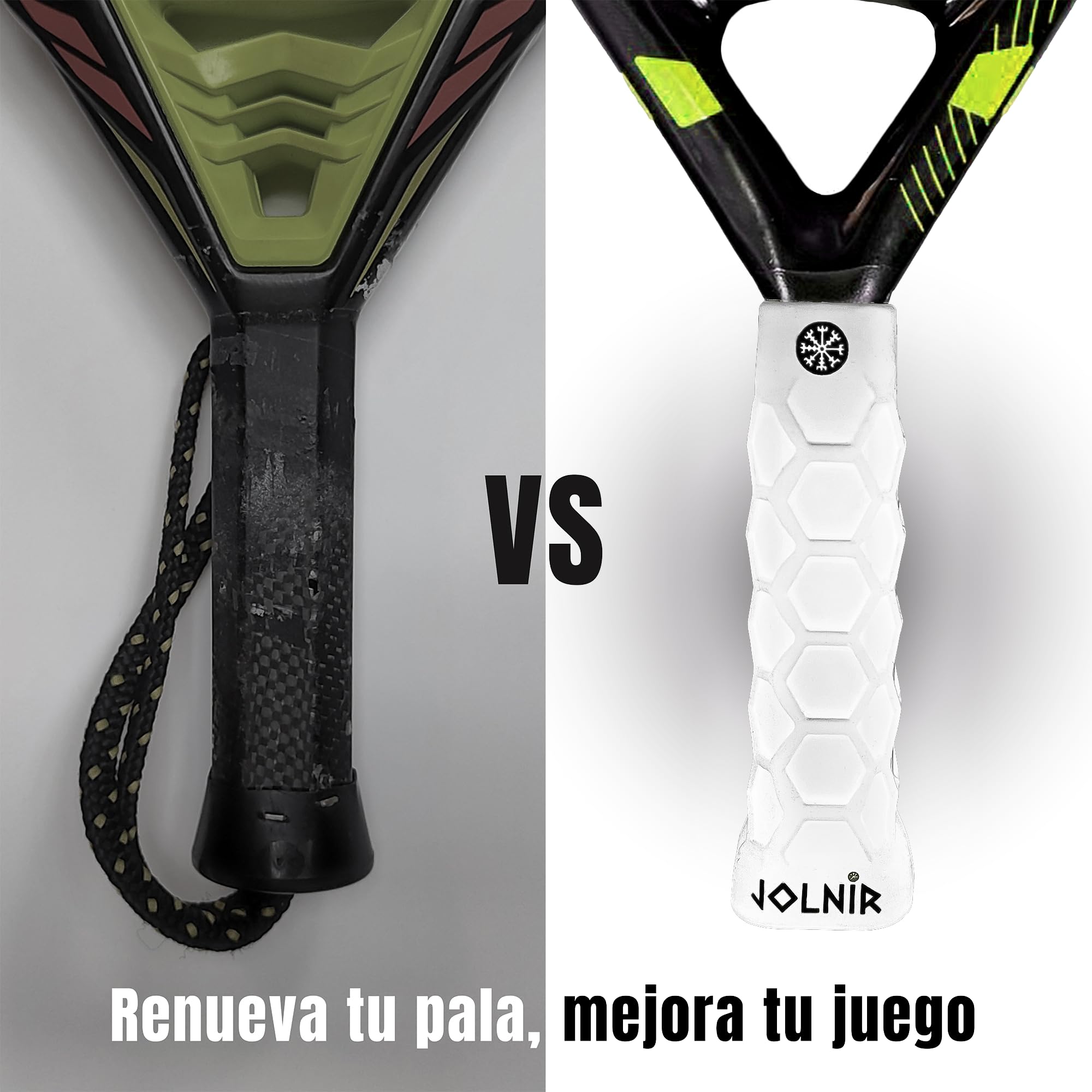 Jolnir Grip Padel Premium Blanco - Set Completo con un Grip/Mango de Padel y un overgrip - Overgrips Padél Antideslizante y Cómodo — view 5