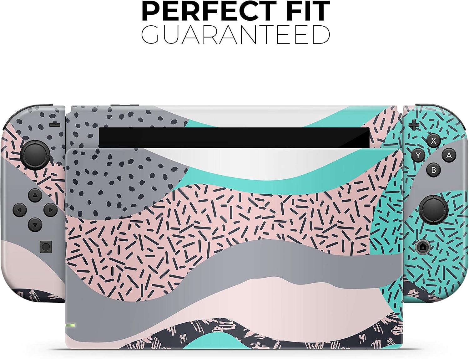 Design Skinz - Compatible with Nintendo Switch Joy-Con Only - Skin Decal Protective Scratch-Resistant Removable Vinyl Wrap Cover - Retro Summer Mint and Coral image 4
