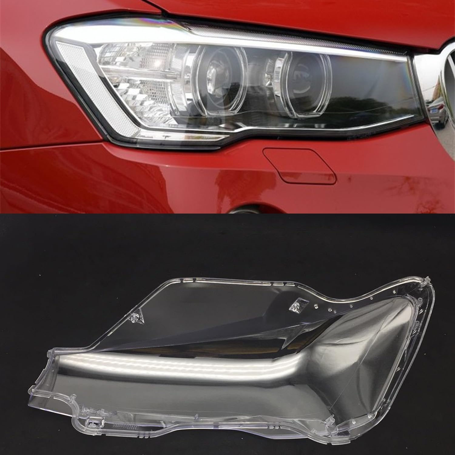 Transparent Automotive Headlight Covers Shell,Car Headlight Lens Cover Shell,Auto Headlamp Shell,for X3 F35 2014-2017,Right