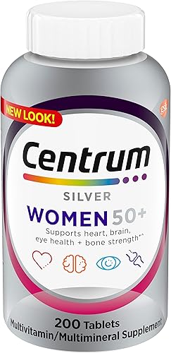 Centrum Silver - Tableta de suplemento multivitamínico y multimineral para mujer vitamina D3 edad 50 200 unidades