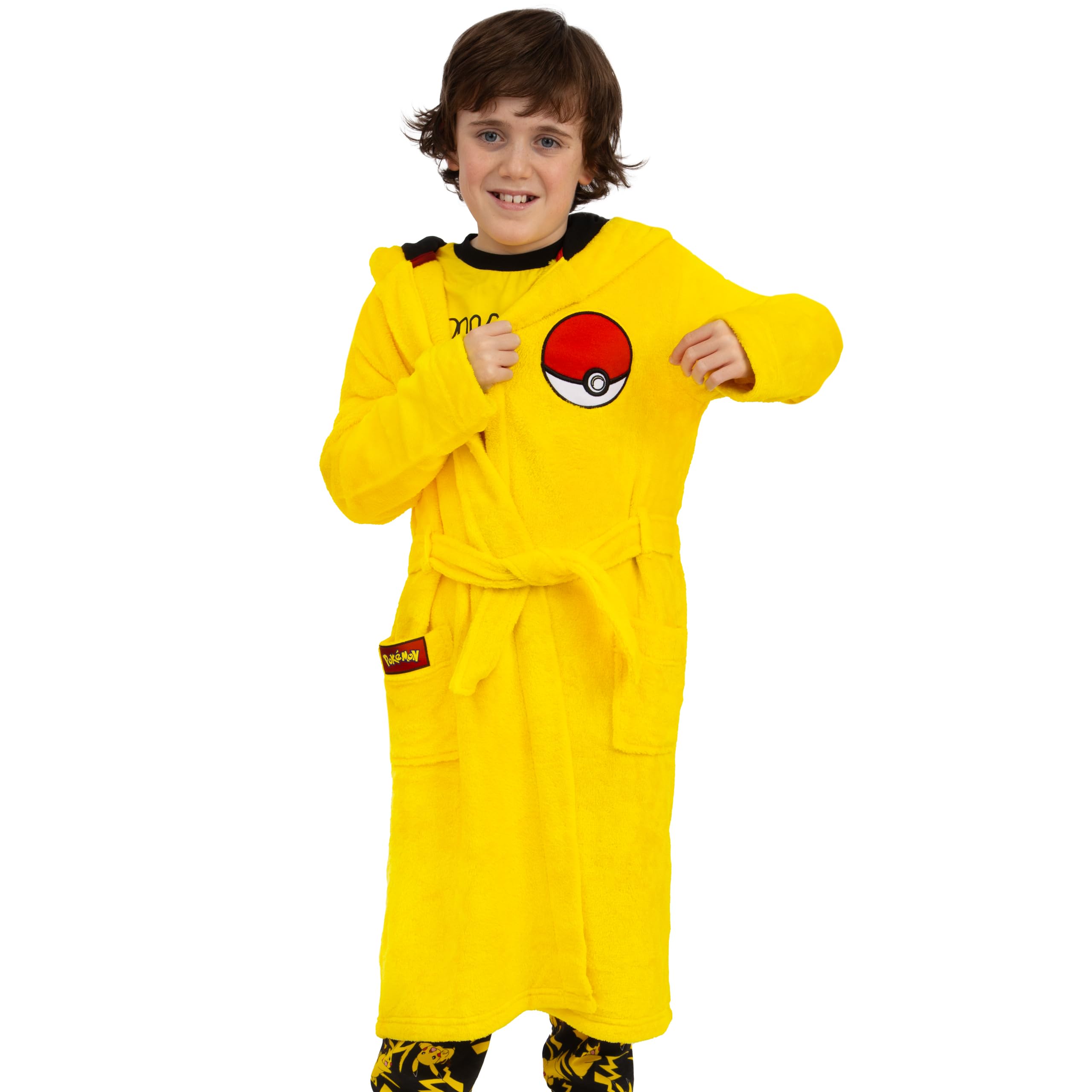Szlafrok Dziecięcy Pokémon Pikachu Dla Chłopców, Szlafrok Dziecięcy Pikachu Z Uszami 3D, Dziecięcy Z Polaru