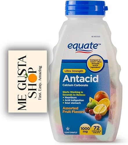 Miniatura 6 de Equate Ultra Strength Antacid - Tabletas masticables de frutas, 1000 mg, 72 unidades (paquete de 03), 216 calcomanías en total + Me Gustas