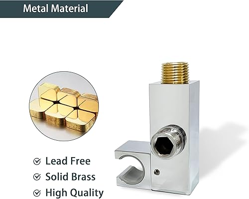 Miniatura 3 de Soporte de cabezal de ducha de montaje en pared para baño, soporte ajustable de 360 grados para cabezal de ducha de mano, soporte de varilla de