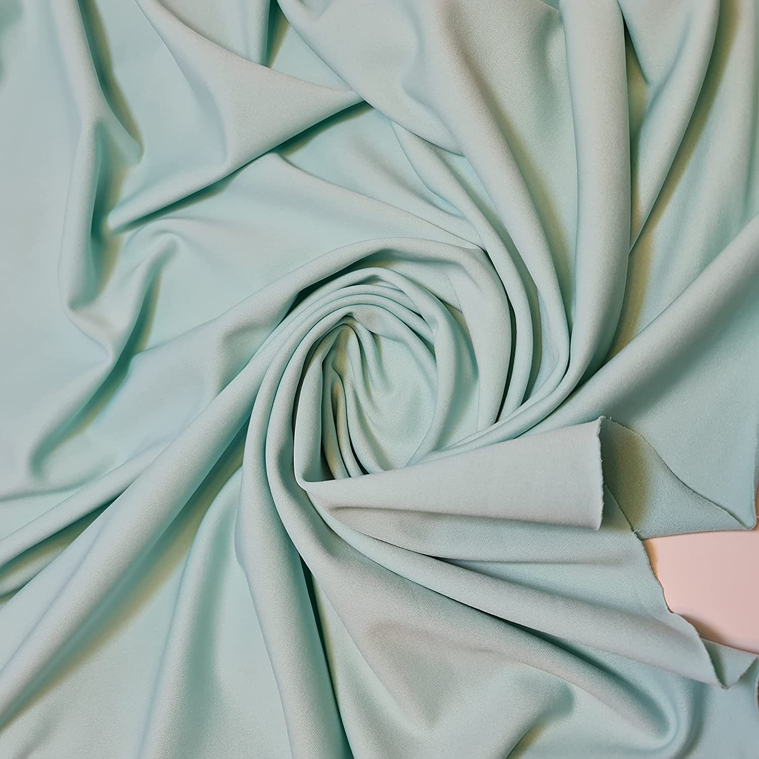 Scuba Crepe Breathable Superior Quality Stretch Wet Suit Dress Fabric 140cm Wide (5 Meter, Mint)