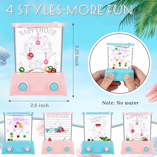 Miniatura 3 de Sumind 6 anillos de agua de mano, juego de agua de mano, mini juegos retro de los años 80 y 90 para niños, rellenos de calcetines de Navidad,