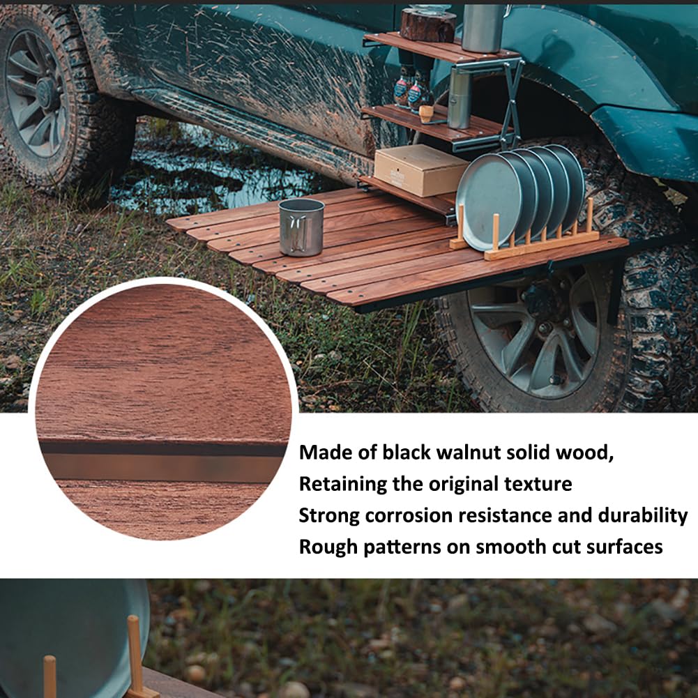 Amazon.co.jp: 折りたたみキャンプテーブル木製、車のタイヤピクニック