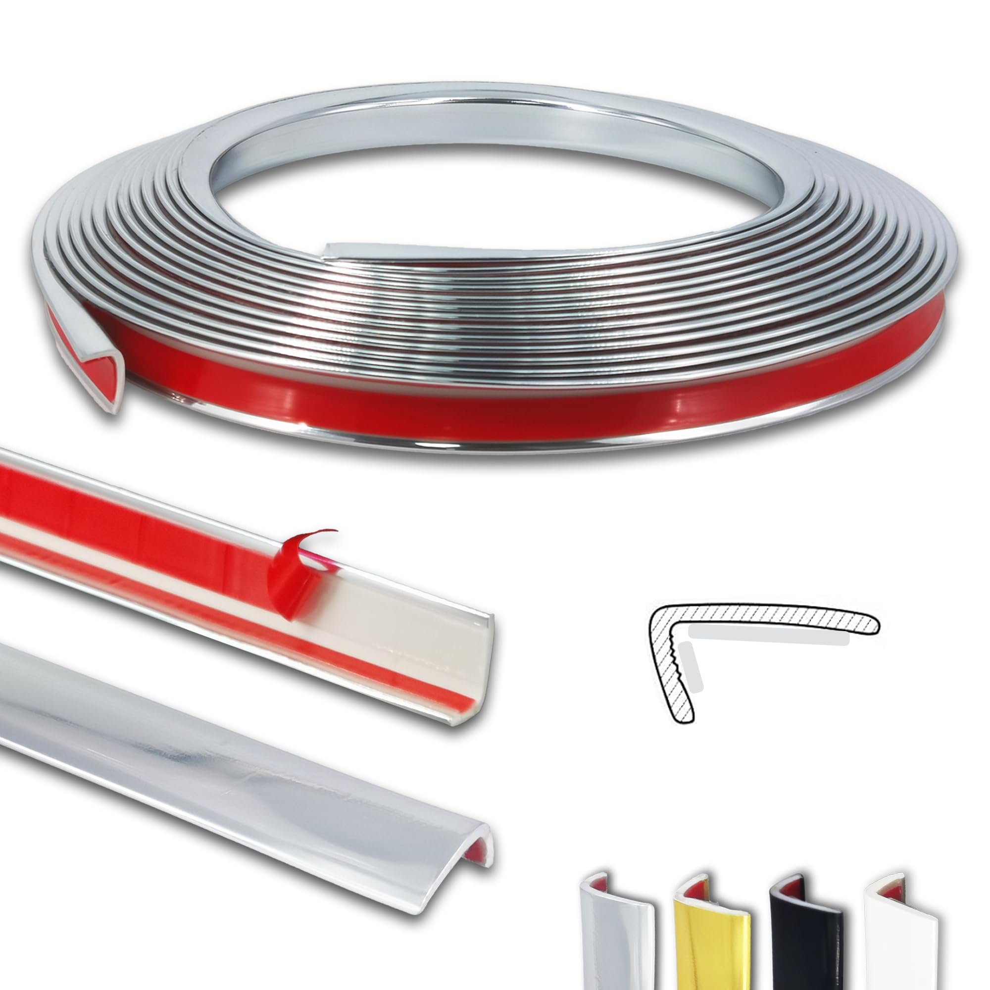 KTINITK 20ft Outside Vinyl Corner Trim Peel and Stick for Tile and Wall Edges, Decorative Kitchen Backsplash Trim Edge, Tile Edge trim, corner trim (