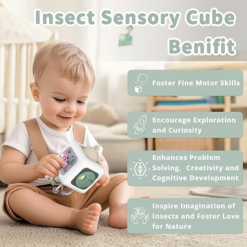 Miniatura 6 de Cubo de mesa para bebé ocupado, juguetes para niños y niñas, juguetes de viaje Montessori para niños pequeños, aprendizaje de habilidades motoras